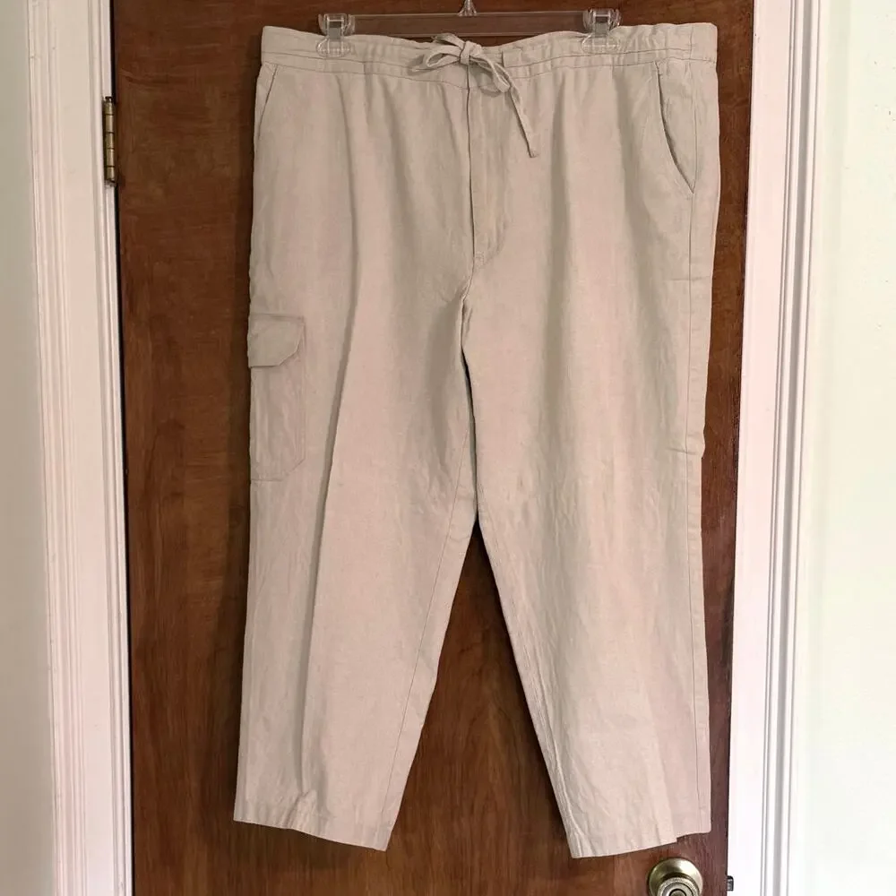 George Foreman cargo pants Size 1XB/1X 45% cotton 55% linen